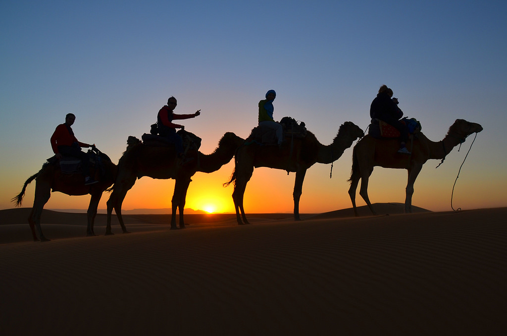 Sunset in Merzouga during ouarzazate desert tours
